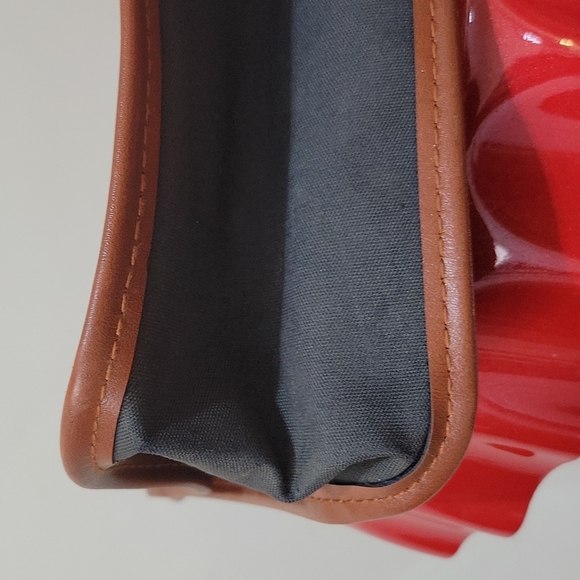 YSL CHARCOAL GRAY & BROWN LEATHER TOTE BAG - Picture 9 of 17